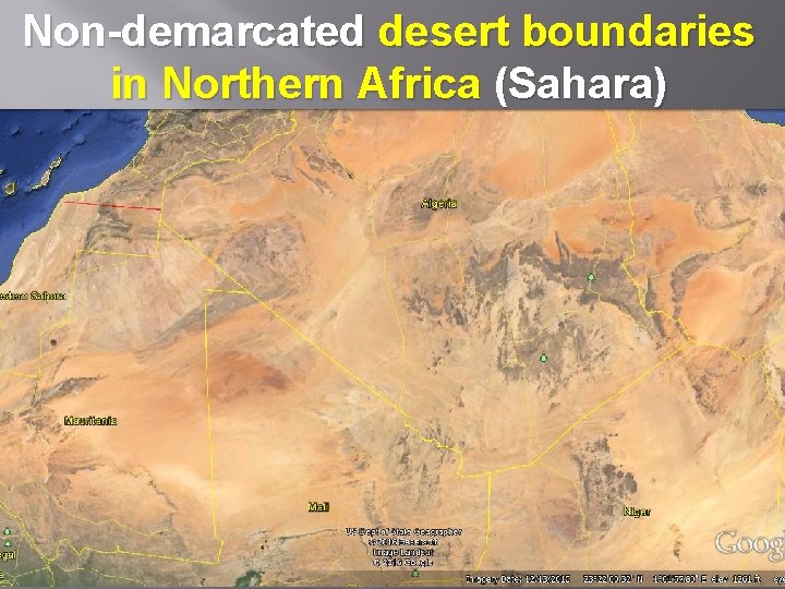 Non-demarcated desert boundaries in Northern Africa (Sahara) 