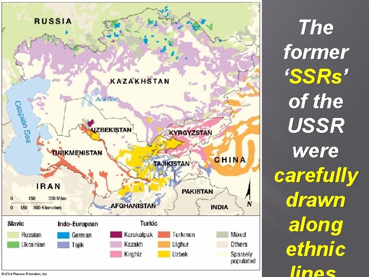 The former ‘SSRs’ of the USSR were carefully drawn along ethnic 