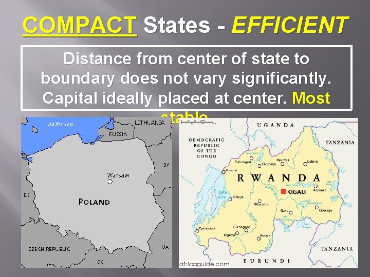 COMPACT States - EFFICIENT Distance from center of state to boundary does not vary