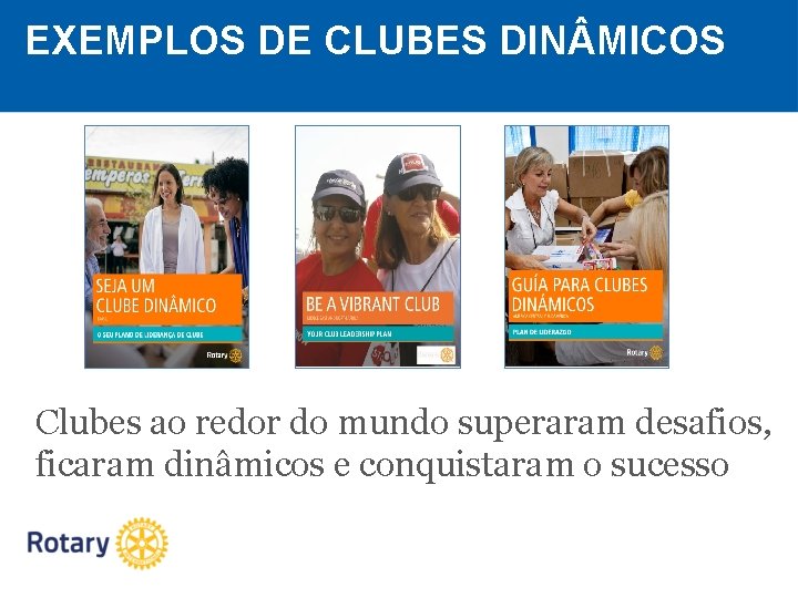 EXEMPLOS DE CLUBES DIN MICOS Clubes ao redor do mundo superaram desafios, ficaram dinâmicos