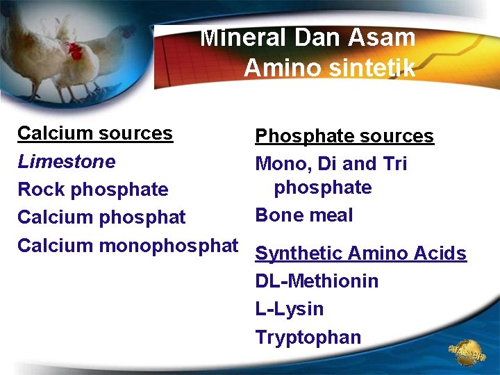 Mineral Dan Asam Amino sintetik Calcium sources Limestone Rock phosphate Calcium phosphat Calcium monophosphat Mineral Dan Asam Amino sintetik Calcium sources Limestone Rock phosphate Calcium phosphat Calcium monophosphat