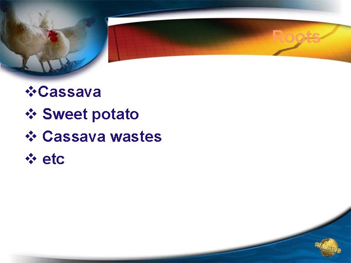 Roots v. Cassava v Sweet potato v Cassava wastes v etc Roots v. Cassava v Sweet potato v Cassava wastes v etc