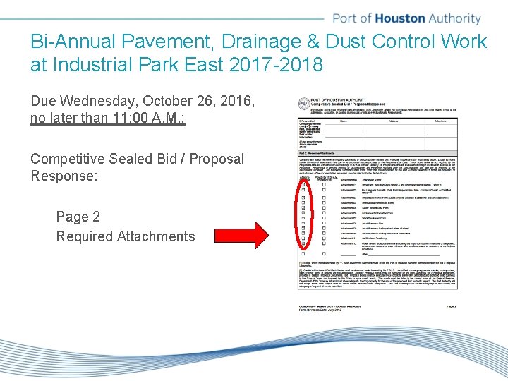 Bi-Annual Pavement, Drainage & Dust Control Work at Industrial Park East 2017 -2018 Due