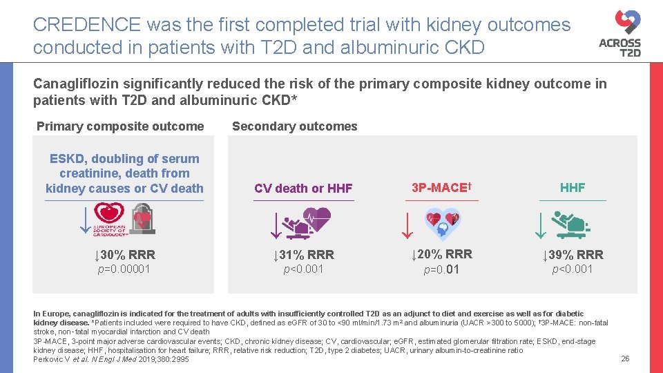 CREDENCE was the first completed trial with kidney outcomes conducted in patients with T