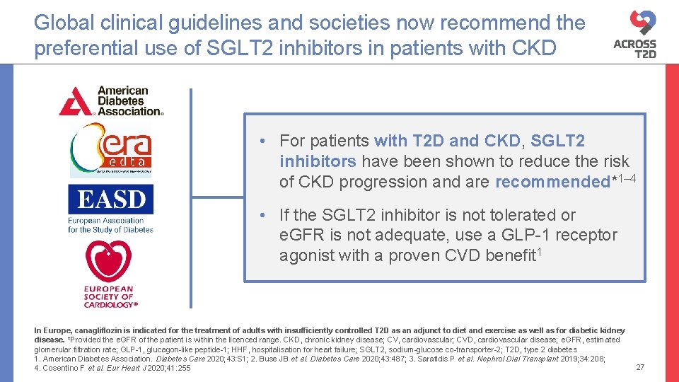 Global clinical guidelines and societies now recommend the preferential use of SGLT 2 inhibitors