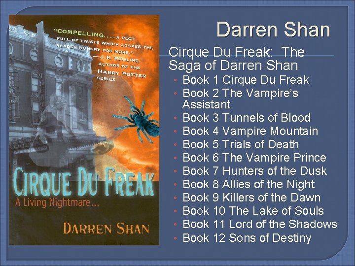 Darren Shan Cirque Du Freak: The Saga of Darren Shan • Book 1 Cirque