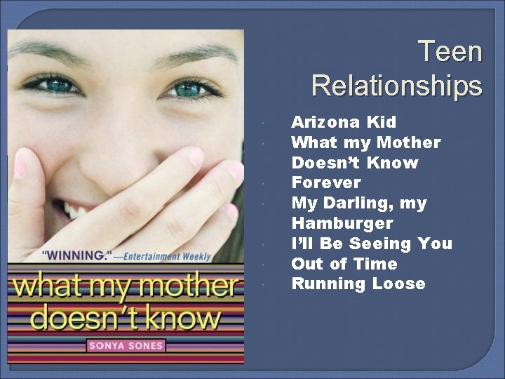 Teen Relationships Arizona Kid What my Mother Doesn’t Know Forever My Darling, my Hamburger