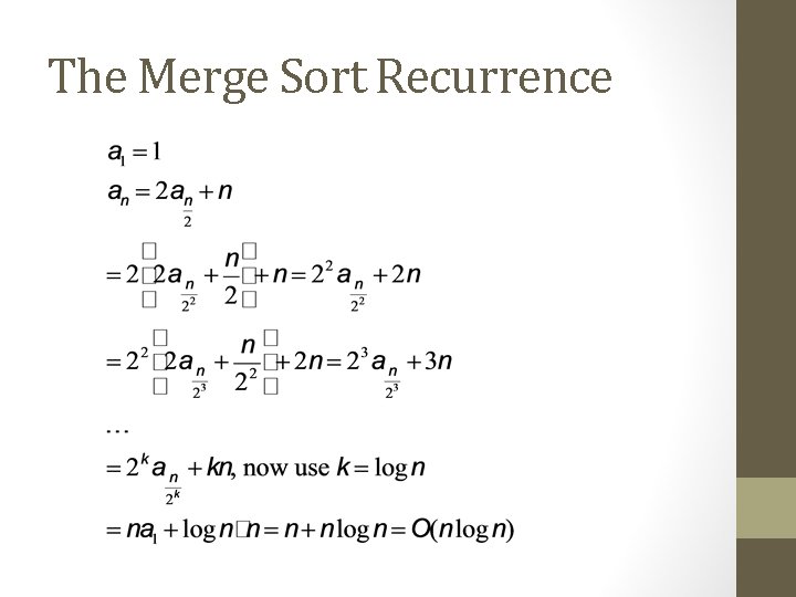 The Merge Sort Recurrence 