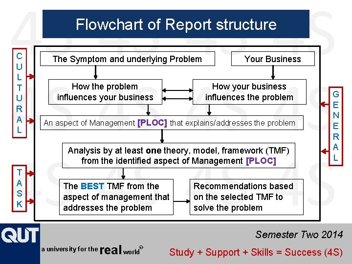 Flowchart of Report structure C U L T U R A L The Symptom