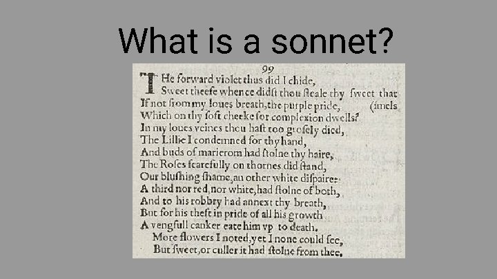 What is a sonnet? 