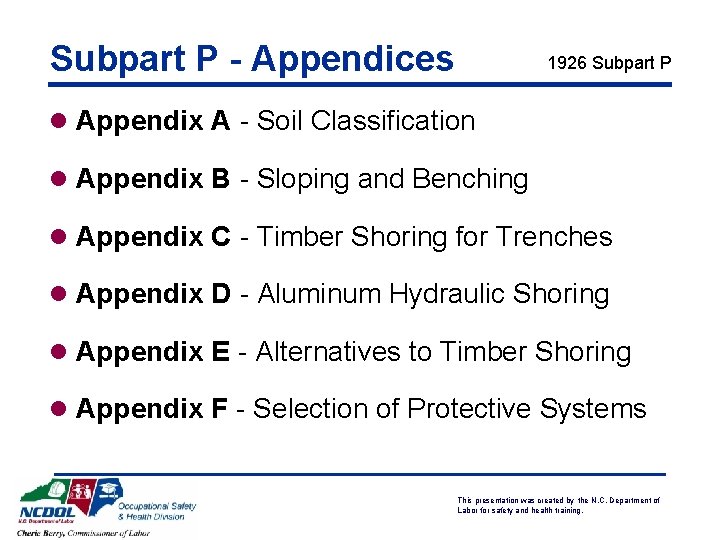 Subpart P - Appendices 1926 Subpart P l Appendix A - Soil Classification l