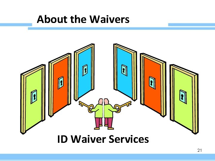 About the Waivers ID Waiver Services 21 