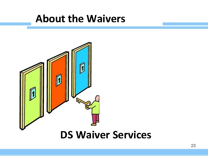 About the Waivers DS Waiver Services 23 