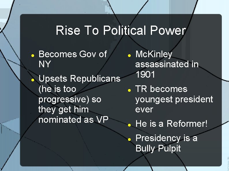 Rise To Political Power Becomes Gov of NY Upsets Republicans (he is too progressive)