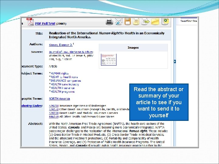 Read the abstract or summary of your article to see if you want to