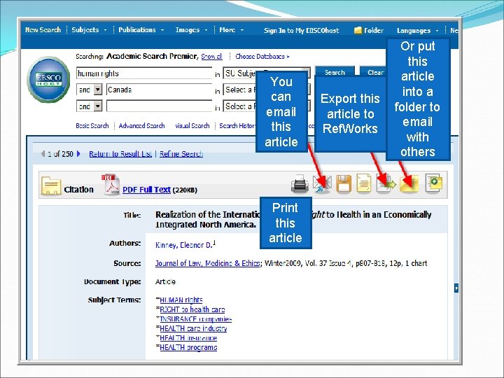 You can email this article Print this article Export this article to Ref. Works
