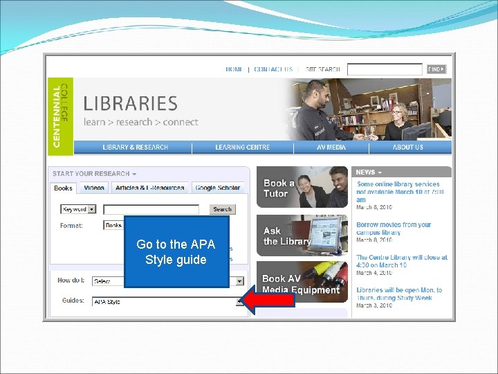 Go to the APA Style guide 