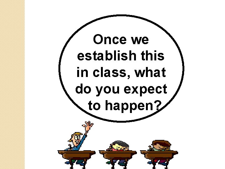 Once we establish this in class, what do you expect to happen? 