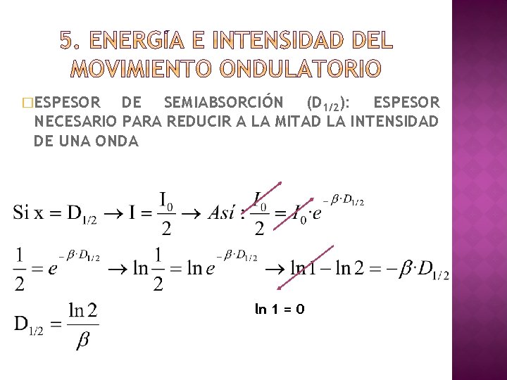 �ESPESOR DE SEMIABSORCIÓN (D 1/2): ESPESOR NECESARIO PARA REDUCIR A LA MITAD LA INTENSIDAD