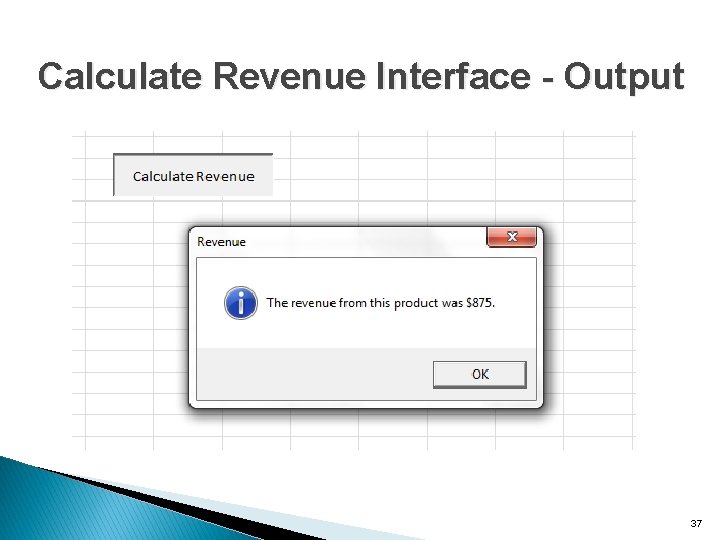 Calculate Revenue Interface - Output 37 