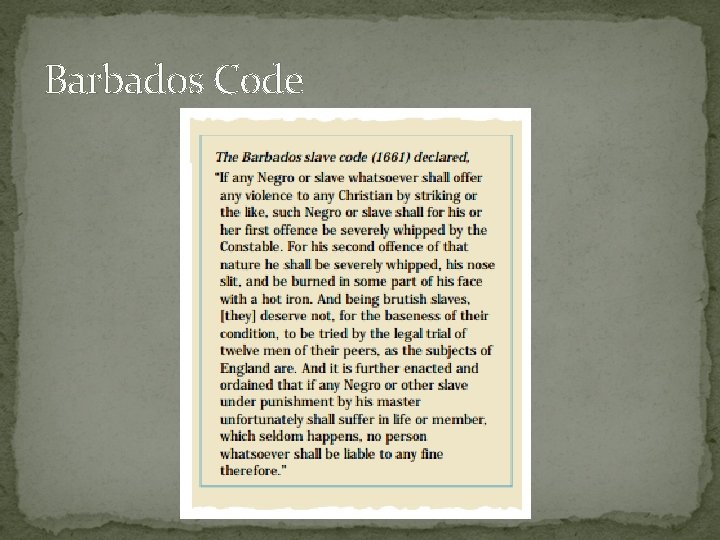 Barbados Code 