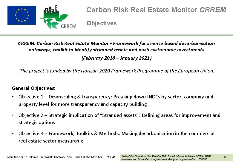 Carbon Risk Real Estate Monitor CRREM Objectives CRREM: Carbon Risk Real Estate Monitor -
