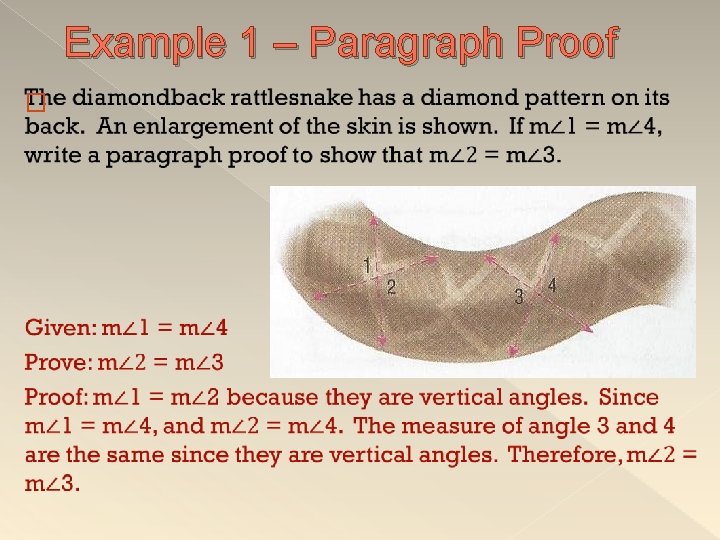 Example 1 – Paragraph Proof � 