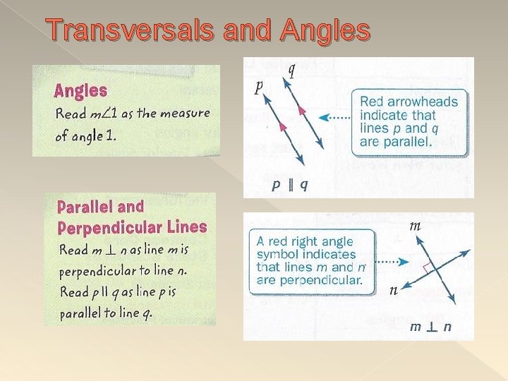 Transversals and Angles 