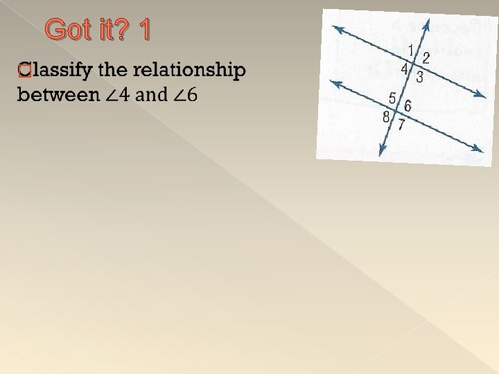 Got it? 1 � 