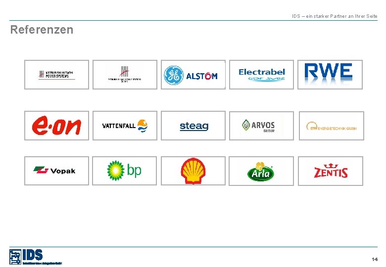 IDS – ein starker Partner an Ihrer Seite Referenzen 14 