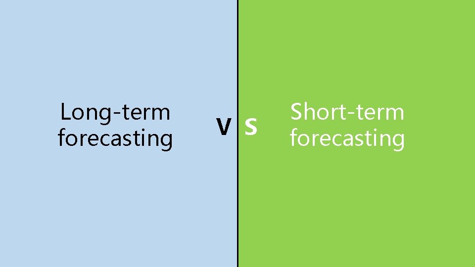 Long-term forecasting V S Short-term forecasting 