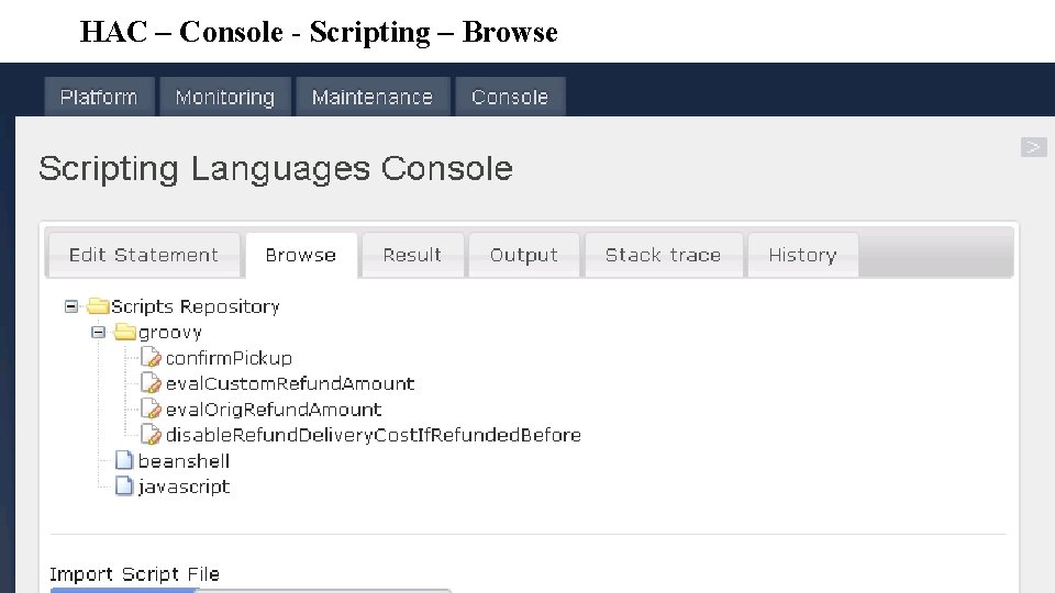 HAC – Console - Scripting – Browse 