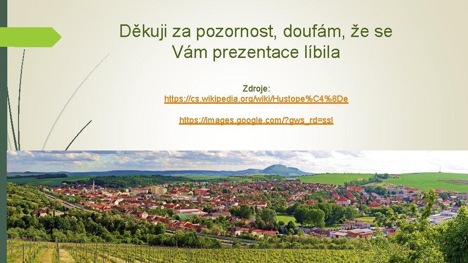 Děkuji za pozornost, doufám, že se Vám prezentace líbila Zdroje: https: //cs. wikipedia. org/wiki/Hustope%C