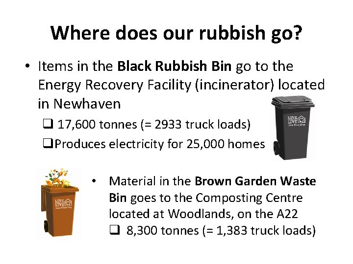 Where does our rubbish go? • Items in the Black Rubbish Bin go to