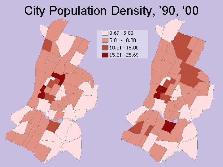 City Population Density, ’ 90, ‘ 00 