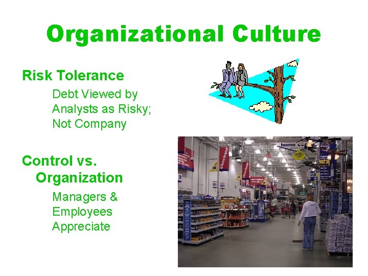 Organizational Culture Risk Tolerance Debt Viewed by Analysts as Risky; Not Company Control vs.