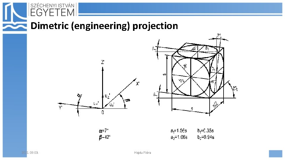 Dimetric (engineering) projection 2021. 09. 03. Hajdu Flóra 