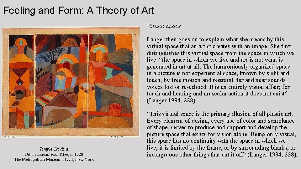 Art as Symbol of Feeling In her book