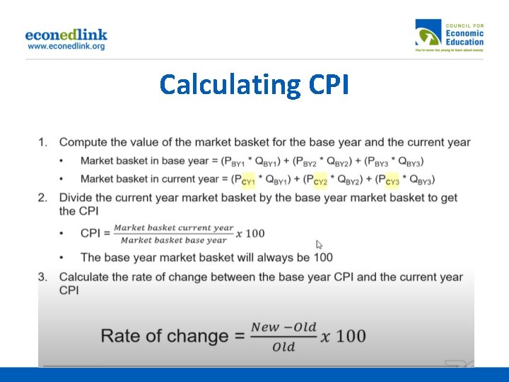 Calculating CPI 