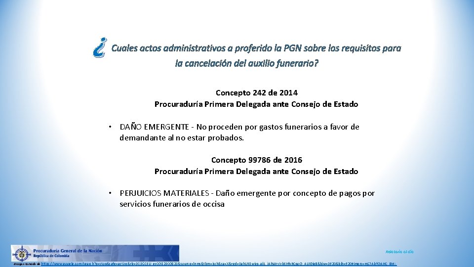 ¿ Cuales actos administrativos a proferido la PGN sobre los requisitos para la cancelación