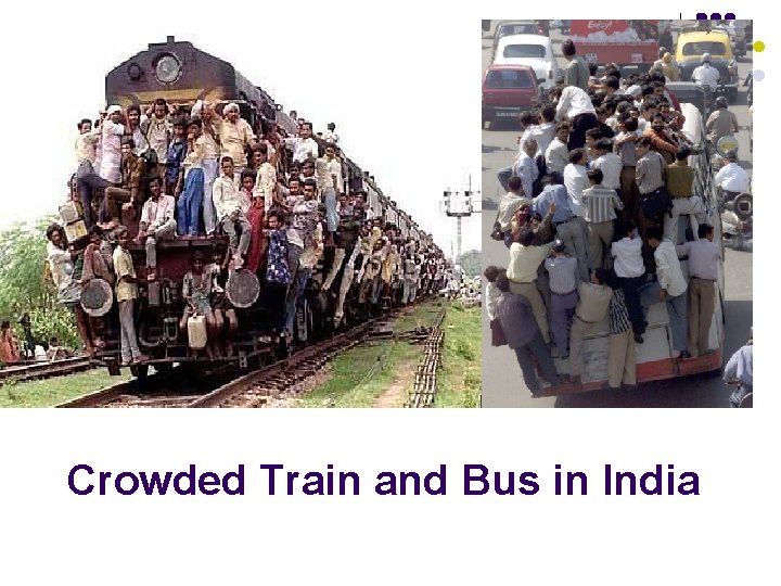 Crowded Train and Bus in India 