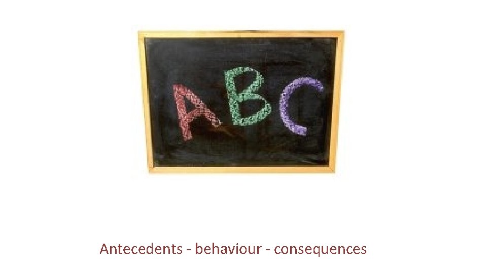 Antecedents - behaviour - consequences 