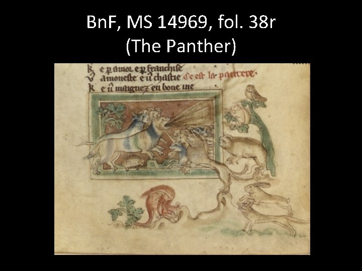 Bn. F, MS 14969, fol. 38 r (The Panther) 