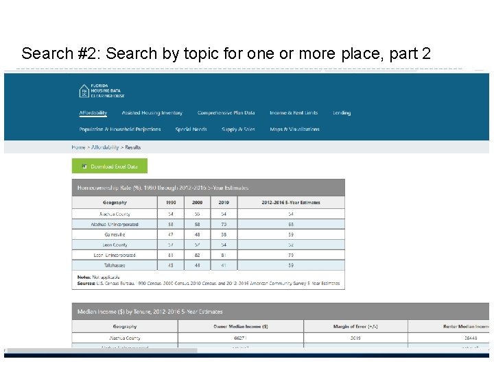 Search #2: Search by topic for one or more place, part 2 