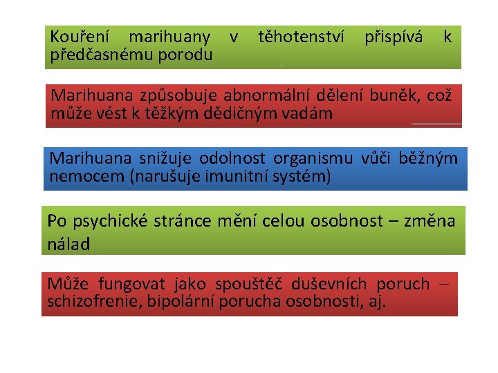 Kouření marihuany v předčasnému porodu těhotenství přispívá k Marihuana způsobuje abnormální dělení buněk, což