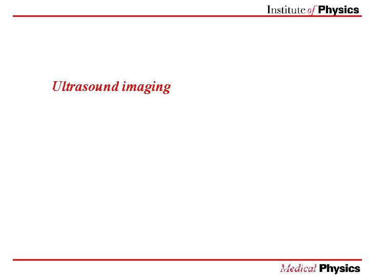 Ultrasound imaging 