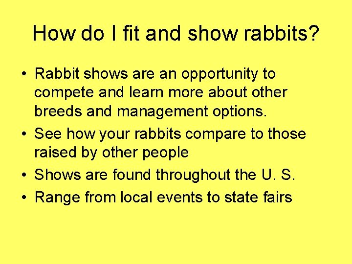 How do I fit and show rabbits? • Rabbit shows are an opportunity to