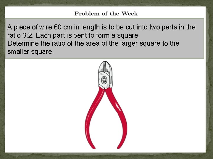 A piece of wire 60 cm in length is to be cut into two