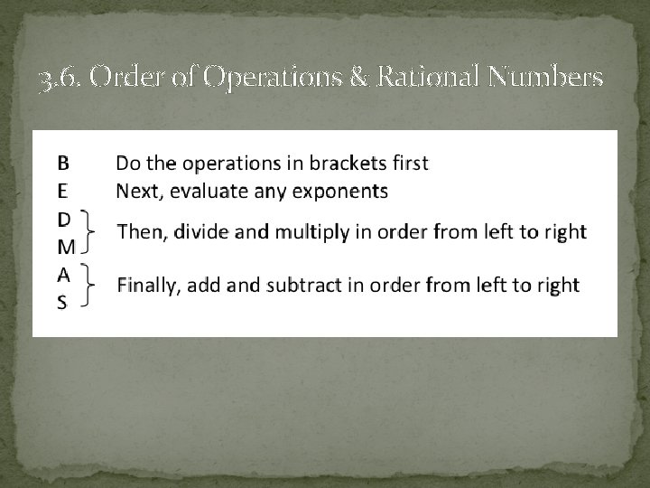 3. 6. Order of Operations & Rational Numbers 