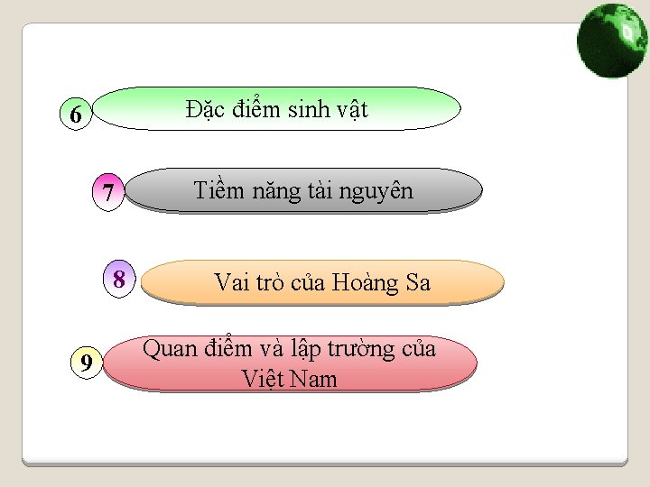 Đặc điểm sinh vật 6 7 8 9 Tiềm năng tài nguyên Vai trò